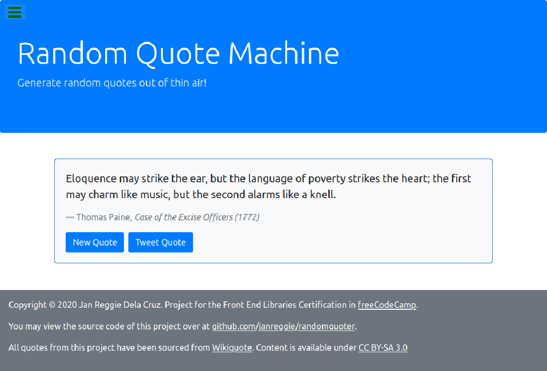 randomquoter: Random Quote Machine